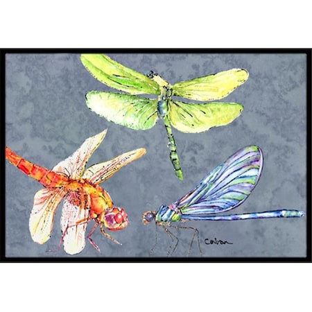 Carolines Treasures Carolines Treasures 8878MAT Dragonfly Times Three Indoor Or Outdoor Doormat - 18 x 27 in. 8878MAT